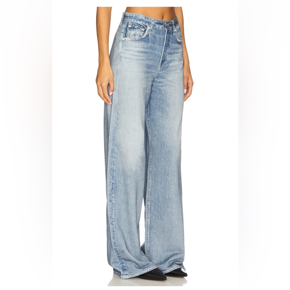 rag & bone Light Wash Wide Leg Jeans - Picture 2 of 4